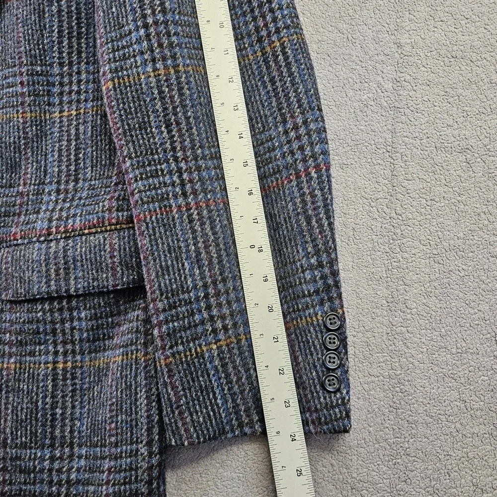 Brassard Blazer Jacket Men's Colorful‎ Plaid Tweed Notch Lapel Single Breasted